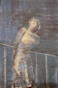 Madeleine Heublein, Auf der Brücke IV, 150x90 cm, 2001, Öl auf Leinwand