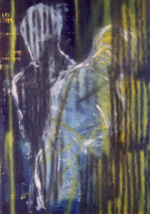 Madeleine Heublein, Goldsucher, 100x80 cm, 1996, Mischtechnik