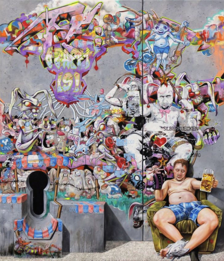 Robert Matthes, Bad Kingdom, 180x210 cm, 2014, Öl auf Leinwand