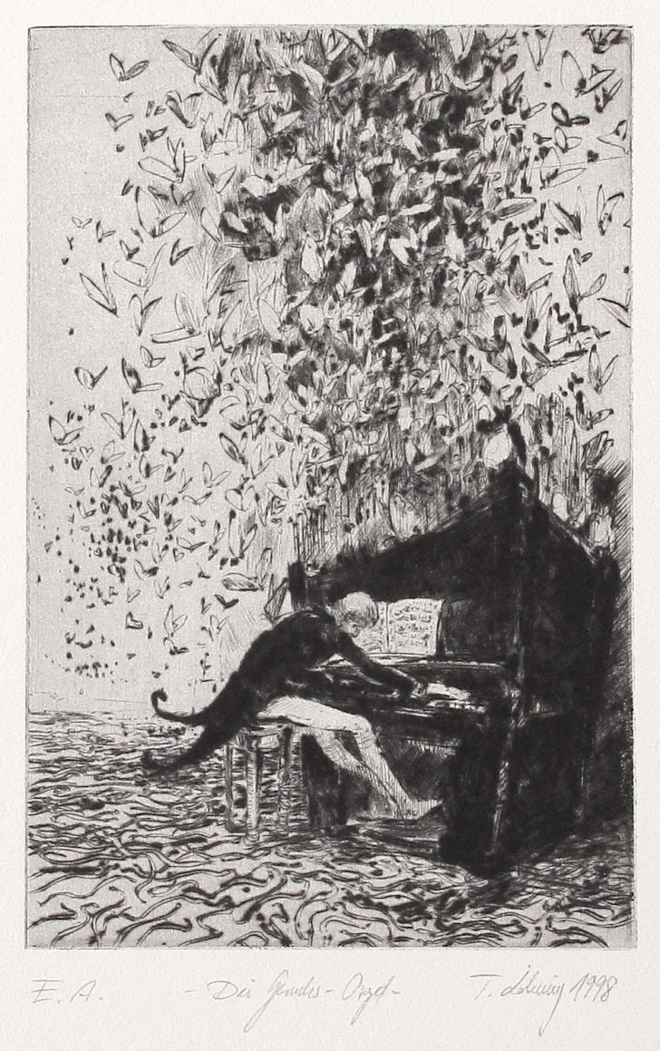 Thomas Löhning, Die Geruchsorgel, 14,1x21,2 cm, 1998, Radierung