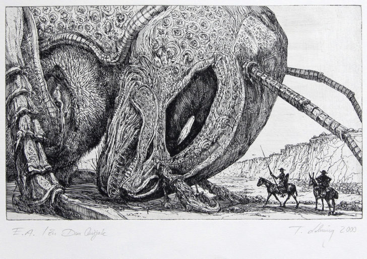 Thomas Löhning, Don Quijote, 23,9x14,5 cm, 2000, Radierung