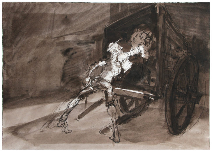 Thomas Löhning, Zu Don Quijote, 41,9x29,7 cm, Tuschezeichnung