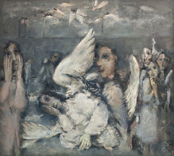Rolf Händler, Beschneidung der Engel, 1987, Öl auf Leinwand