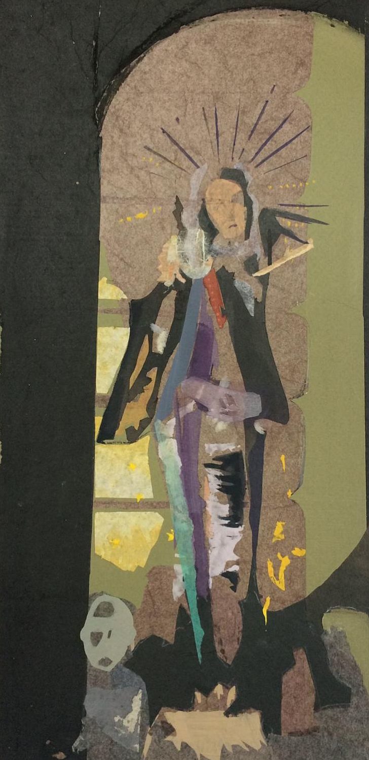 Christiane Wachter, Mater, 42 x 20 cm, 2018, Mischtechnik auf Papier