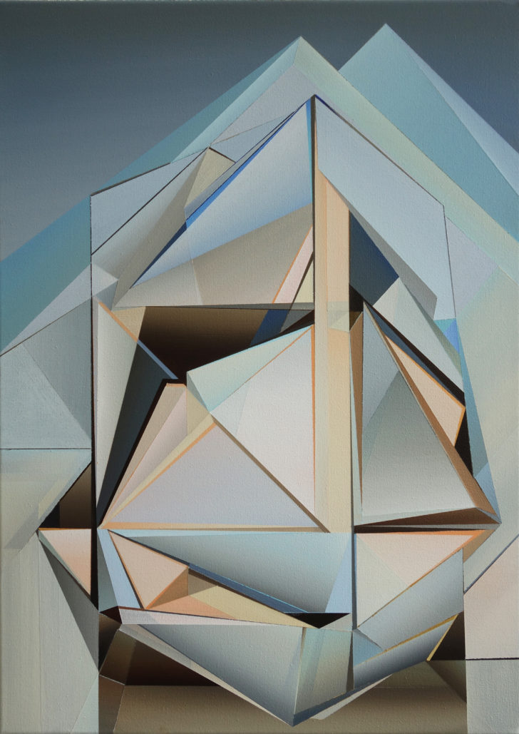 Marten Kirbach, Bergkristall, 70x50 cm, 2019, Acryl auf Leinwand